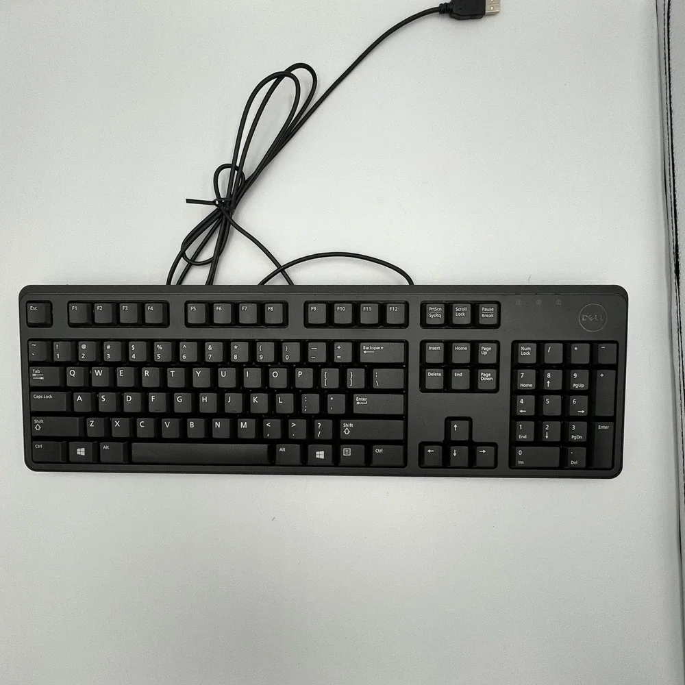 Dell KB212-B Wired USB Keyboard Full Size Black SK-8120 Very Good Office Tech